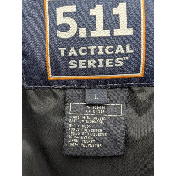 5.11 Tactical Series Jacket Mens Large Black Fleece Zip Off Sleeves Vest 48037 - Picture 12 of 13